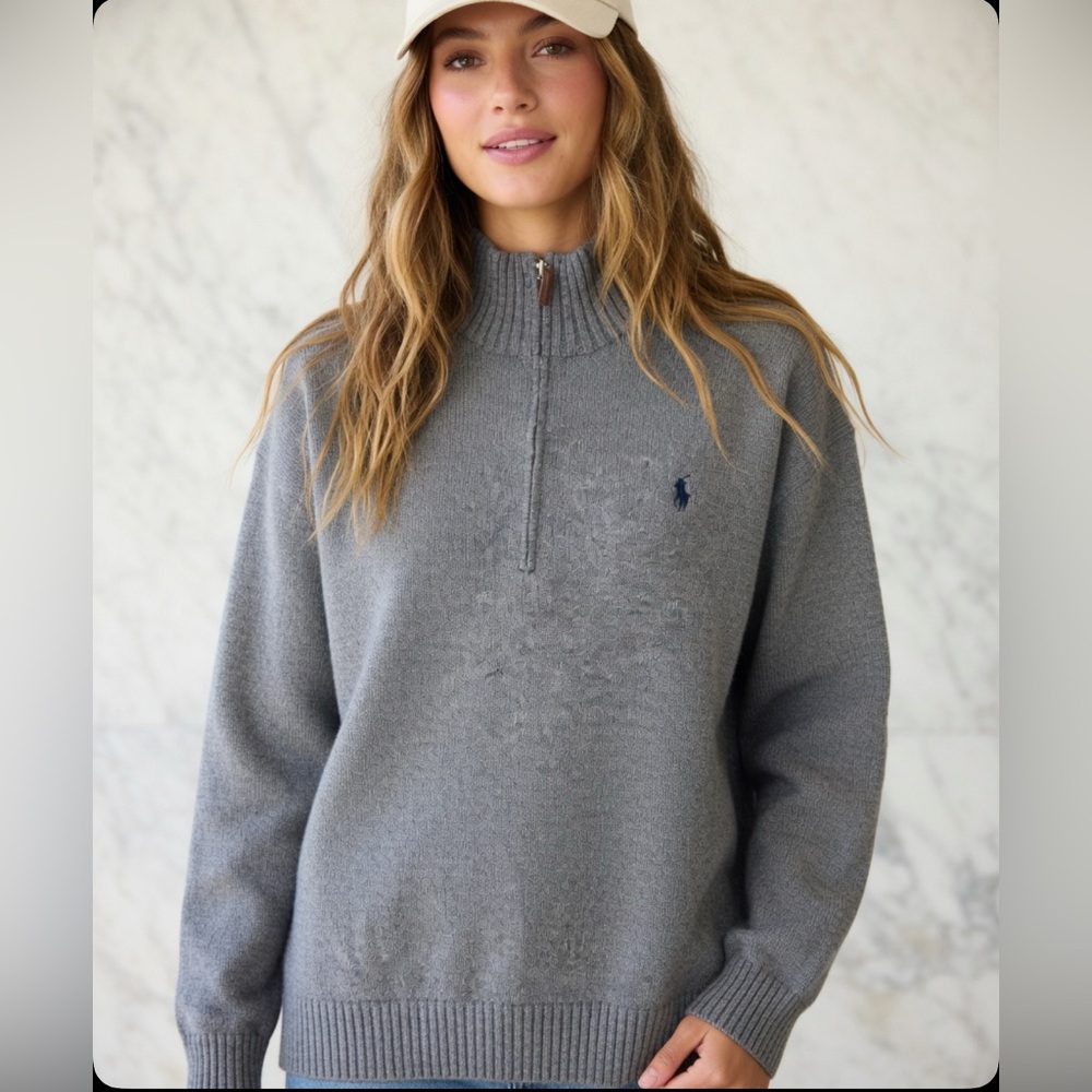POLO Ralph Lauren Men’s Quarter-Zip 100% Cotton Sweater Sz XXL (men’s) - Picture 1 of 10